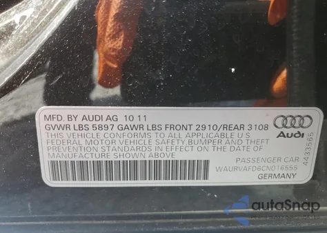 2012 Audi A8 L Quattro из США, поврежденный, VIN WAURVAFD6CN016555